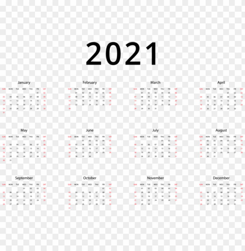 2021 Us Calendar Transparent Image PNG Image With Transparent Background