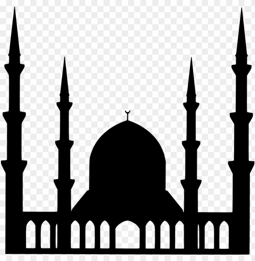 Arabic Black Silhouette Masjid Mosque Vector PNG Image With Transparent Background