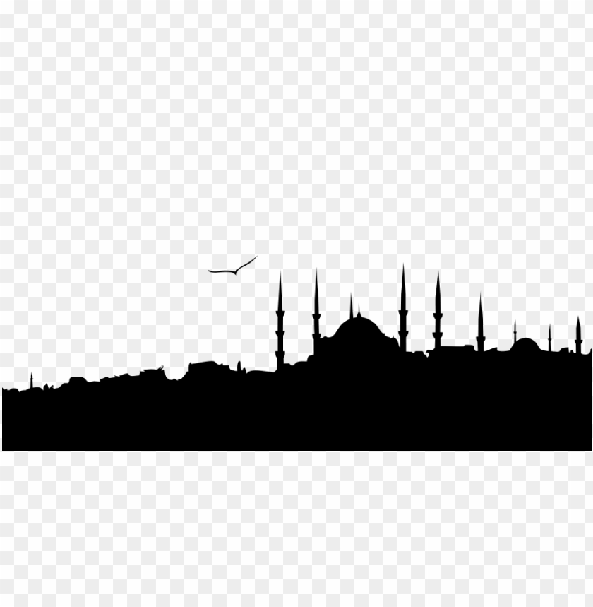 Black Ramadan Mosque Islamic Castle Silhouette PNG Image With Transparent Background
