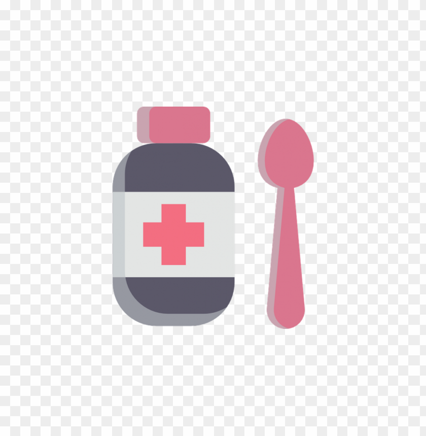 Bottle Liquid Syrup Medicine Icon Flat Healthcare PNG Image With Transparent Background