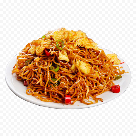 Chinese Style Spaghetti Pasta Plate HD PNG Image