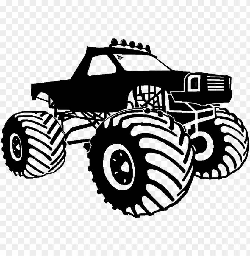 Clip Art Royalty Free Library Collection Of Black And Black And White Monster Truck PNG Image With Transparent Background
