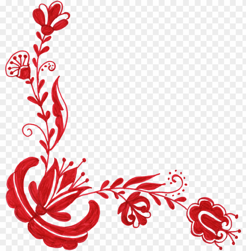 Colorful Floral Corner Borders Png PNG Image With Transparent Background