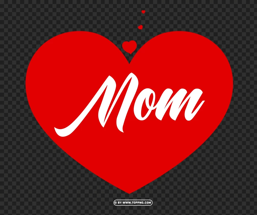 Elegant Mother's Day Heart Illustration On Transparent Background PNG