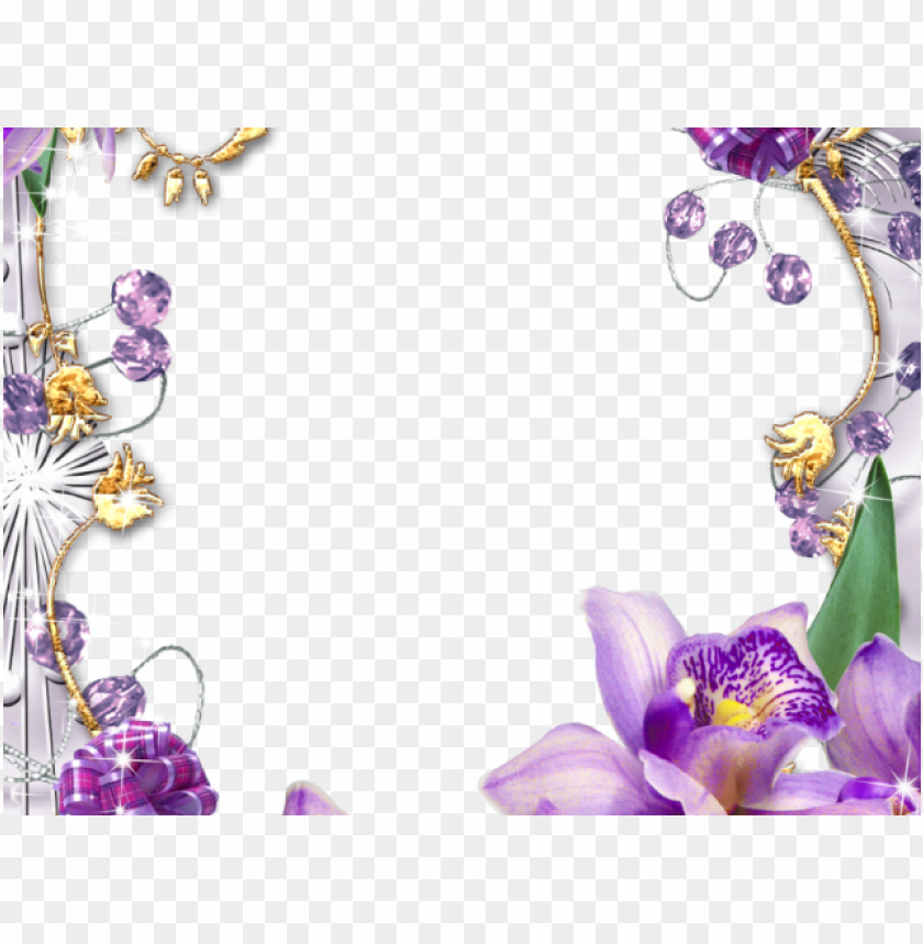 Flowers Borders Clipart Violet Flower Pink And Purple Flowers And Butterfly Borders PNG Image With Transparent Background