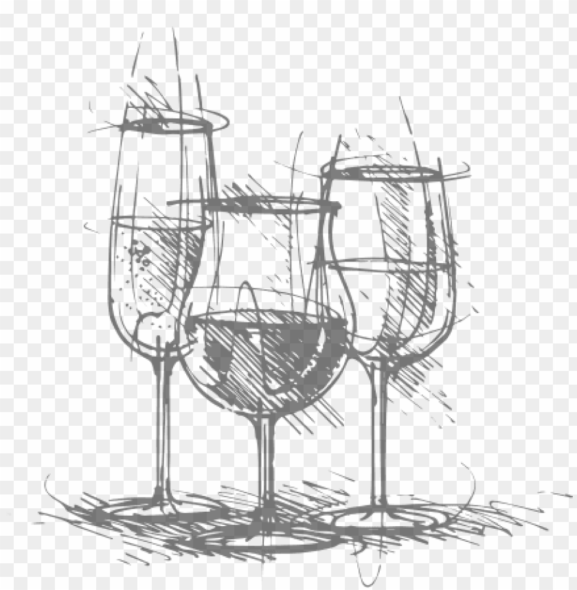 Fontanafredda Produces 8 500 000 Bottles Of Wine Each Wine Glass Sketch PNG Image With Transparent Background