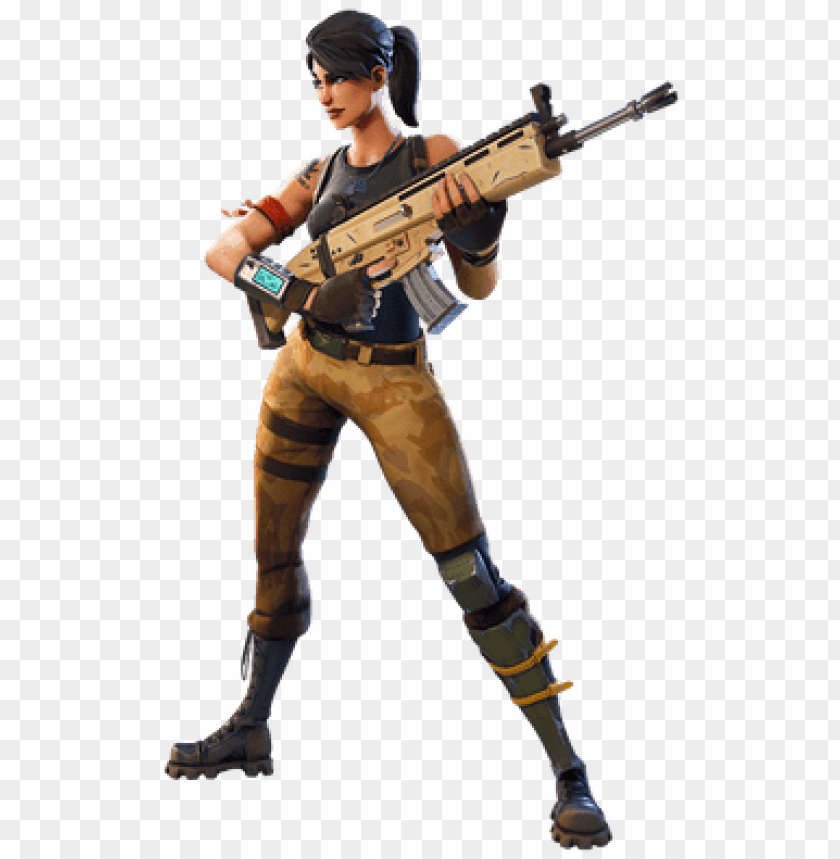 Fortnite Girl Character With Gun Fortnite Character Transparent PNG Image With Transparent Background