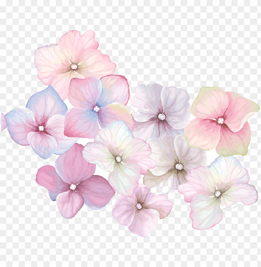 Ftestickers Flowers Watercolor Pink Purple Watercolor Painti PNG Image With Transparent Background