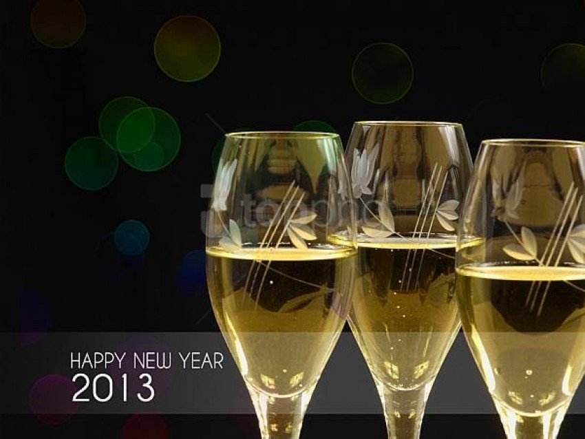 Happy New Year 2013 With Champagne Glasses Background Best Stock Photos