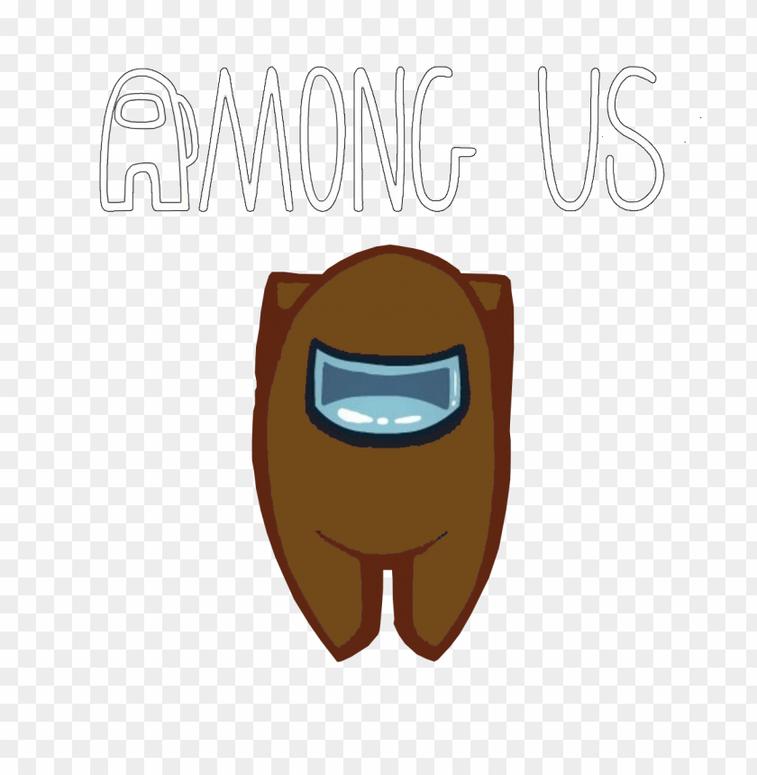Hd Brown Among Us Character With Logo PNG Image With Transparent Background