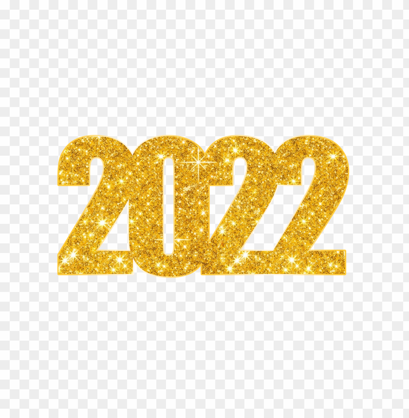 Hd Gold Glitter 2022 Number Text PNG Image With Transparent Background