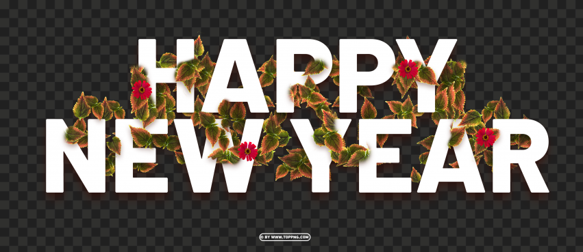 Hd Happy New Year Autumn Elegant Style Design Png