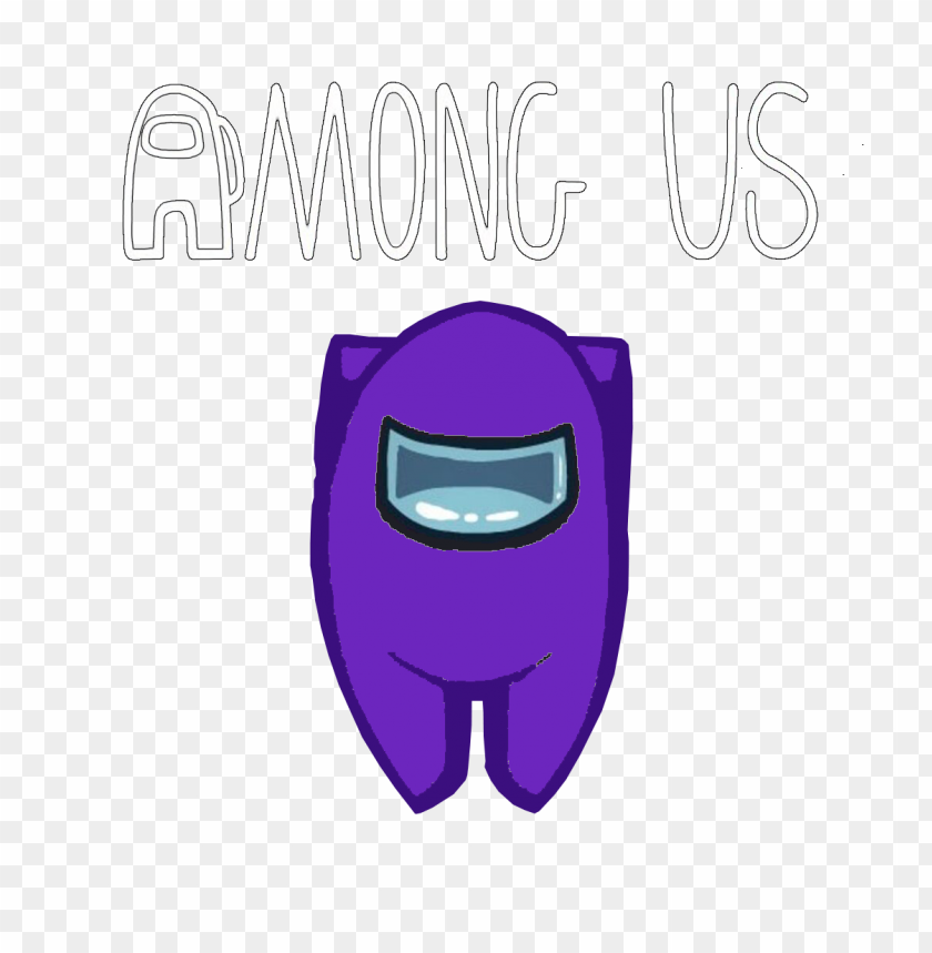 Hd Purple Among Us Character With Logo PNG Image With Transparent Background