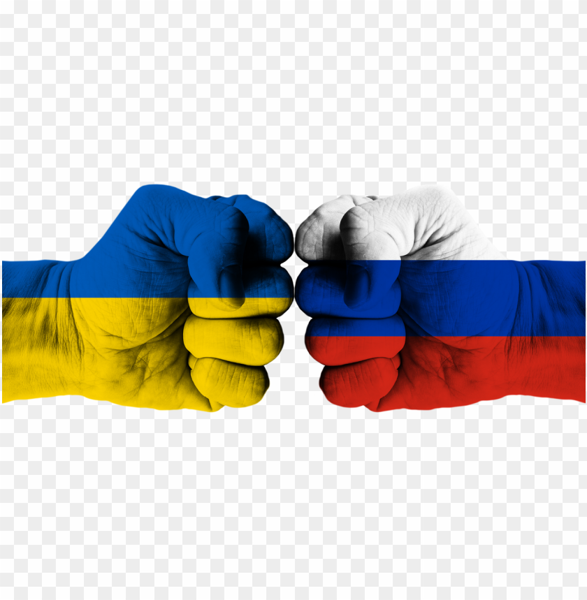 Hd Ukraine Vs Russia Flags On Hands PNG Image With Transparent Background