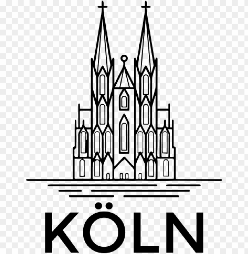K&ouml;lner Dom Silhouette PNG Image With Transparent Background