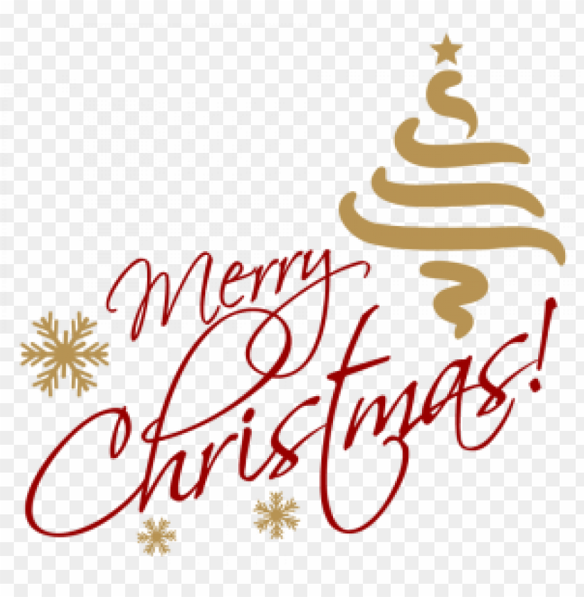 Merry Christmas Gold Red Text PNG Image With Transparent Background