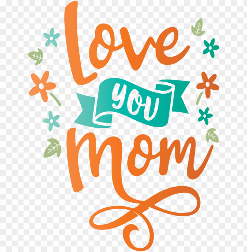 Mother's Day Logo Leaf Produce For Love You Mom For Mothers Day PNG Image With Transparent Background