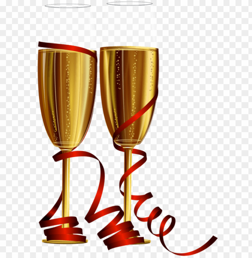 New Year Champagne Glasses Png PNG Images