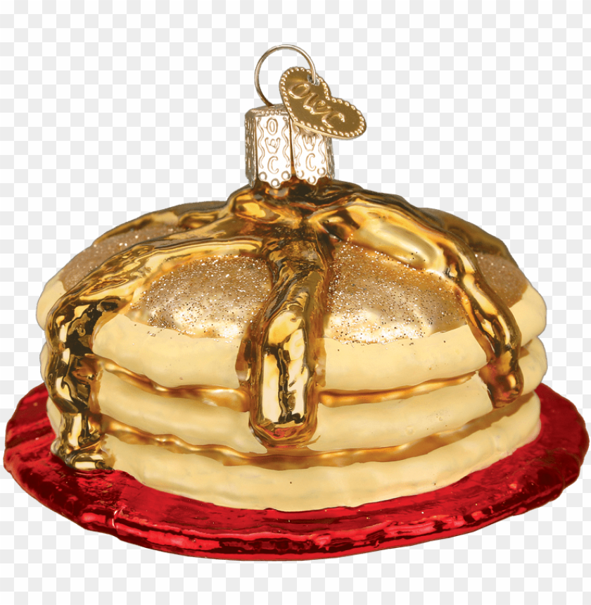 Old World Christmas Short Stack Pancakes Glass Ornament PNG Image With Transparent Background
