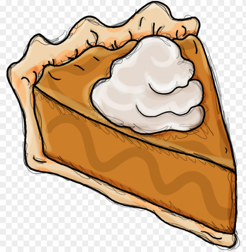 One Piece Of Pumpkin Pie Tart Drawing Vector PNG Image With Transparent Background