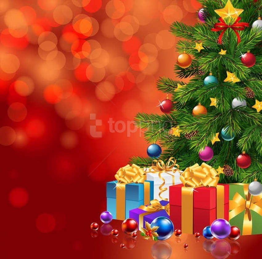 Red Christmaswith Xmas Tree And Gifts Background Best Stock Photos
