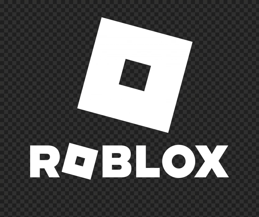 Roblox White Text Logo With Symbol PNG Icon