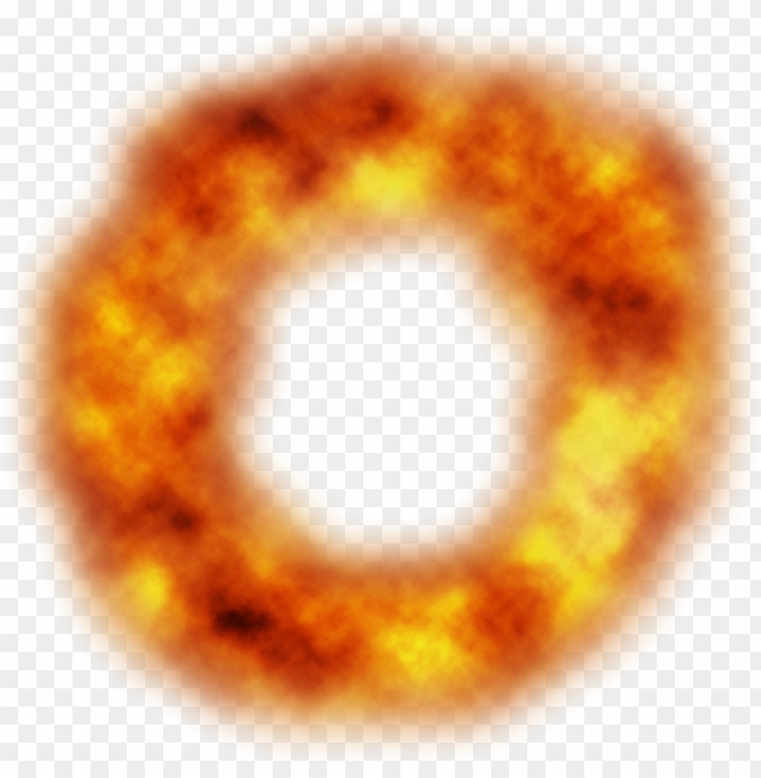 Round Shape Outline Fire Explosion Smoke Effect PNG Image With Transparent Background