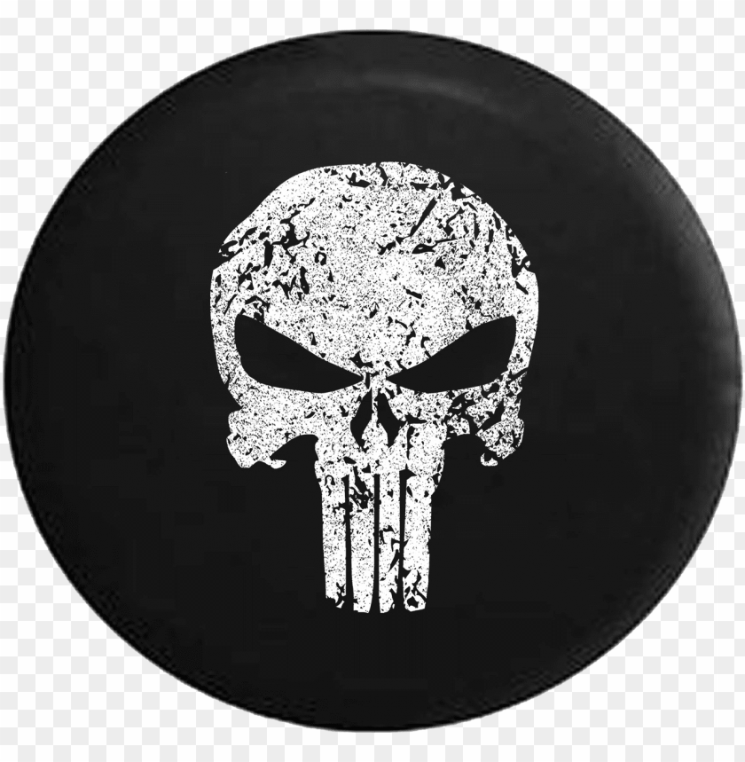 Unisher Skull Jeep Camper Spare Tire Cover A101 35 Punisher Skull PNG Image With Transparent Background